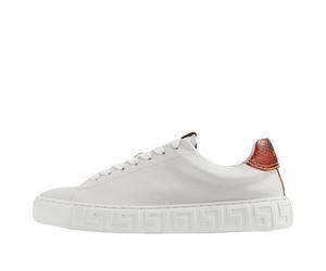 (WMNS) VERSACE Greca Leather Sneakers 'Brown White' 1024653-1A17777-6WM70 5.5