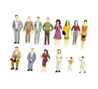 Wmqbjta 14 Miniature Figures, Model Figures, Mini People, Dolls, Miniatures Made of PP with Fine Workmanship for Architectural Models, Dioramas, And Designs, 14pcs