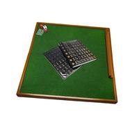 Wmqbjta 144 Pieces Mah Jong Mini Mahjong Set Folding Table Classic Tiles Portable Material Suitable for Social Gatherings Party, black