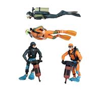 Wmqbjta 2 Pieces Action Figure Miniature Scuba Diver Figurines Diver Ornaments Realistic Fish Tank Decoration Figure Divers Models PP Material Suitable for Aq, 4 Diver Figurines