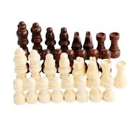 Wmqbjta 32 Wooden Chess Game Pieces, Pawns for Strategy Games, L