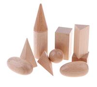 Wmqbjta 3D Shapes, Wooden Shapes, Mathematics Teaching Aids