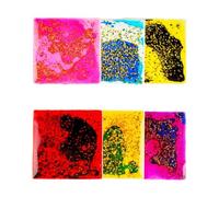 Wmqbjta 6 Pack Liquid Motion Toys for Kids, Sensory Gel Fidget Items, Square