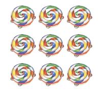 Wmqbjta 9 Pieces Candy-Cane-Style Tambourine | Multicolor Spiral Pattern, 8-Inch, Tambourine with Steel shakers, for Classroom, Music Lessons, Kids