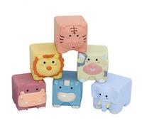 Wmqbjta Children Bath Stacker Toddler Bath Toy Floating Boat Stackable Blocks Soft Vinyl Sensory Exploration Suitable for Infants Gift Giving Home , Soft Building Blocks 6PCS