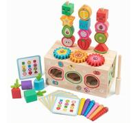 Wmqbjta Children Geometric Learning Wooden Shape Sorter Activity Toy With Matching Shapes Gear Top Rectangular Based Paint suitable for problem solving, Fruit Intelligence Box
