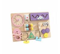 Wmqbjta Children Learning Board Motor Skills Development Play Tool Sensory Activity Panel Early Education Toy Wooden Busy Board Suitable for quiet time preschool children home use