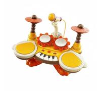 Wmqbjta Children Learning Keyboard Electronic Drum Piano Toy With Multi Part Drum Pads Compact Keys Voice Input For Rhythm Discovery And Play Suitable for, Orange