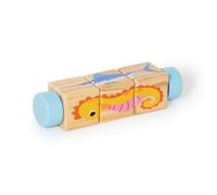 Wmqbjta Children Rotating Puzzle Wooden Block Puzzle Toy With Smooth Rounded Edges Educational Learning Toy For Fine Motor Control Cognitive Growth Pattern, Ocean