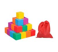 Wmqbjta Counting Sorting Cube Blocks Educational Math Toy Colorful Square Wooden Blocks for DIY Craft, 3cm 30pcs