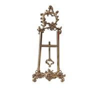 Wmqbjta Decorative Photo Frame with Elegant Classic European Charm Ornate Metal Frame Golden Finish Tripod Easel Stand for, Large, European Style Decorative Tripod Stand with Ornate Floral Patterns