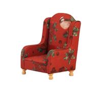 Wmqbjta Doll Miniature Sofa Classic Design Armchair Couch Accent Chair Cloth Material Realistic Look Suitable for Dollhouse Living Room Bedroom Balcony, red
