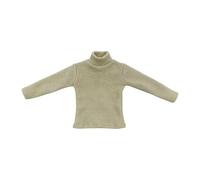 Wmqbjta Doll Miniature Sweater 1/6 Scale Turtleneck Pullover Long Sleeve Top Cloth Material Suitable for Display Collection Customization, Khaki