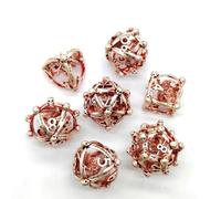 Wmqbjta Dungeon With 7 Piece Metal Polyhedral Dice Set Featuring Openwork Dragon Design Engraved Numbers For Tabletop Role Playing Board Games Suitable For And Dragons Enthusiasts, Red
