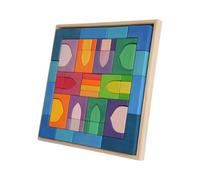 Wmqbjta Educational Building Bloc Wooden Shape Board Early Learning Puzzle With Geometric Patterns Color Sorting Matching Tasks Problem Solving Play Suitable for preschool home classroom