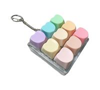 Wmqbjta Keyboard Toy with Portable Mechanical Keychain And Sound Button Cube Suitable for Adults And Children, Rainbow Heart