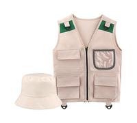 Wmqbjta Kids Explorer Costume Explorer Cargo Vest And Hat Role Play Dress Up