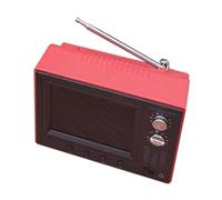Wmqbjta Mini TV Dollhouse Television Model Furniture Miniature Prop Playable USB Charging LED Display 8GB Storage Suitable for Collectible Display Living Room, Red