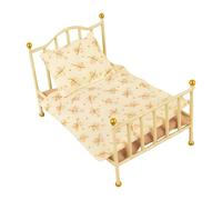 Wmqbjta Miniature Dollhouse Bed Furniture Bedroom Decor Accessories Model Iron Suitable for Decoration Collection Children's Toy Gift, White