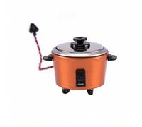 Wmqbjta Miniature Kitchenware Dollhouse Rice Cooker Pot Appliance Model Accessory With Side Handles And Short Feet Suitable for 1 12 Scale Kitchens Dioramas Fairy Gardens Display, Orange