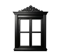 Wmqbjta Miniature Window Frame Gothic Dollhouse Window Ornate Window Pane Window Model Window PLA Construction with Classic Divided Design suitable for Dollhouse Decor Model Exhibits, Black