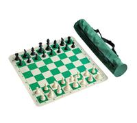 Wmqbjta Outdoor Chess Game Portable Chess Set Chess Board Chess Pieces Chess Kit With Folding Playing Surface And Handles Bag, 32 Chess Pieces, Standard Tournament Chess Set