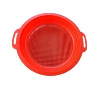 Wmqbjta Sand Sifter Sieve Kids Strainer Sand Sifting Pan Treasure Finding Tool Made of PP Suitable for Childrens Gardening Beach Game, red