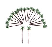 Wmqbjta Set of 20 Miniature Palm Trees, Landscape Decoration Accessory, Ideal for Beach, Sand And Model Trains, Green+Brown, 7cm