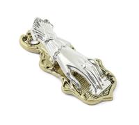 Wmqbjta Stationery Clip Alloy Hand Document Holder Paper Binder Clip with Engraved Details and Glossy Finish Suitable desks, Antique Bronze + Silver-A, Individual Packaging