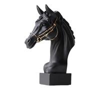 Wmqbjta Statue of, Handcrafted Sculpture, Horse Decoration, Resin Ornament, Figurines for Desk, Office, Shop, Shelf, King, Black