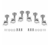 Wmqbjta String Tuner Guitar Locking Peg Zinc Alloy Machine Head Universal Compatibility Accurate Pitch Design Fully Sealed Construction Suitable for Professional Home Studio, Silver, 3L 3R