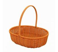 Wmqbjta Synthetic Vine Basket Flower Display Basket with PE Rattan Structure and Sturdy Handle for Arranging Floral Accents Suitable for Tabletop or Indoor Home Decor, Oval Large