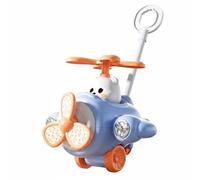 Wmqbjta Toddler Push Along Cart With Airplane Design And Rotating Propeller For Curiosity Material With Edge Finish For Young Children Walking Support Tool, Blue, Standard