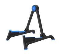 Wmqbjta Universal Folding Guitar Stand, Instrument Stand, Retractable, TPU Nylon Material, Suitable for Guitar, Bass, Living Room, Black Blue