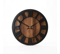 Wmqbjta Wall Clock Silent Round Clock Minimalist Frameless Clock Modern Timepiece With Precision Sweep For Peaceful Rooms Suitable for bedroom living room, Brown, 25CM