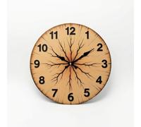 Wmqbjta Wall Clock Silent Round Clock Minimalist Frameless Clock Modern Timepiece With Precision Sweep For Peaceful Rooms Suitable for bedroom living room, Wood Grain, 20CM, 55