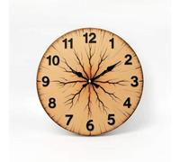 Wmqbjta Wall Clock Silent Round Clock Minimalist Frameless Clock Modern Timepiece With Precision Sweep For Peaceful Rooms Suitable for bedroom living room, Wood Grain, 25CM, 55
