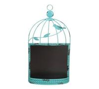 Wmqbjta Wall-Mounted Birdcage Chalkboard Hand-Painted Decorative Wall Note Board with Bird Designs Space-Saving for Craft Room, Blue