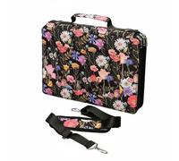 Wmqbjta Zippered Pencil Case High Capacity Pencil Holder Art Supply Organizer Marker Storage Bag with Shoulder Strap and Carry Handle Suitable for Students Artists workshops, Black