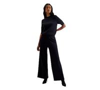 WMT-ELLENR-Ribbed Knitted High Waist Wide Leg Trouser Navy