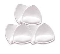WMugthome 3 Pairs Sewn Bra Pads Push Up of Triangle Inserts for Replacements Bikini Top and Sports Swimsuit Bra Inserts, White-massage, C/D Cup