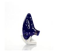 WMXD Adults 16-hole Double-pipe/12-hole Alto C-tune Ocarina Musical Instrument Beginner Student Music Gift (Color: Blue)