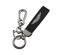WMXSMGS Car Keychain for Aston Martin DB6, Leather Car Keychain with Anti-Lost D-Ring, Car Key Fob, Suede Keychain, Car Accessories,Black