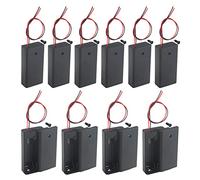 WMYCONGCONG 10 PCS AA Battery Holder with Switch, 2x 1.5V AA Battery Holder Case Storage Box w/Wire Leads and ON/OFF Switch