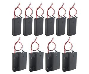 WMYCONGCONG 10 PCS AA Battery Holder with Switch, 2x 1.5V AA Battery Holder Case Storage Box with Wire Leads and ON/OFF Switch