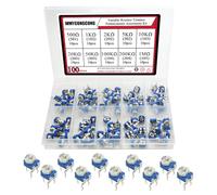 WMYCONGCONG 100 PCS 500 to 1M Ohm Variable Resistor 6mm Potentiometer Assortment Kit Trimmer Pot Top Adjustment Potentiometer