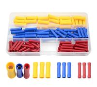 WMYCONGCONG 100 PCS Electrical Butt Connectors Kit Butt Splice Crimp Wire Connectors Insulated Electrical Straight Wire Terminals Automotive Wires Crimp Terminals Assortment