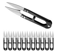 WMYCONGCONG 12 PCS Black U Sewing Scissors Clippers Yarn Thread Cutter Mini Small Snips Carbon Steel Trimming Nipper Embroidery Clippers Handheld Snippers for Arts Crafts Stitch DIY Projects