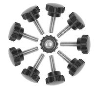 WMYCONGCONG 12 PCS Knurled Knobs Thumb Screws M6 x 20mm Round Head Threaded Knurled Thread Thumb Screw on Type Clamping Thumbscrews Handles for Machinery Latche