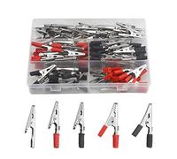 WMYCONGCONG 120 PCS Metal Alligator Clips Electrical Crocodile Test Clip Clamps Assortment Kit with Plastic Hands for Laboratory Electric Testing